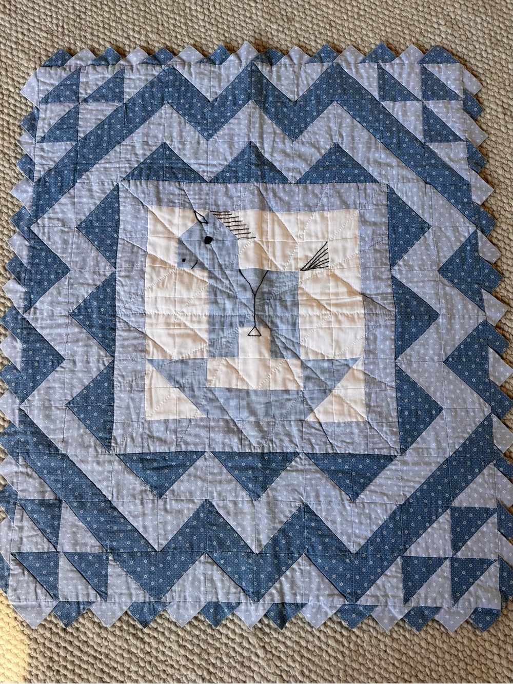 Vintage 1980’s hand-quilted baby quilt.